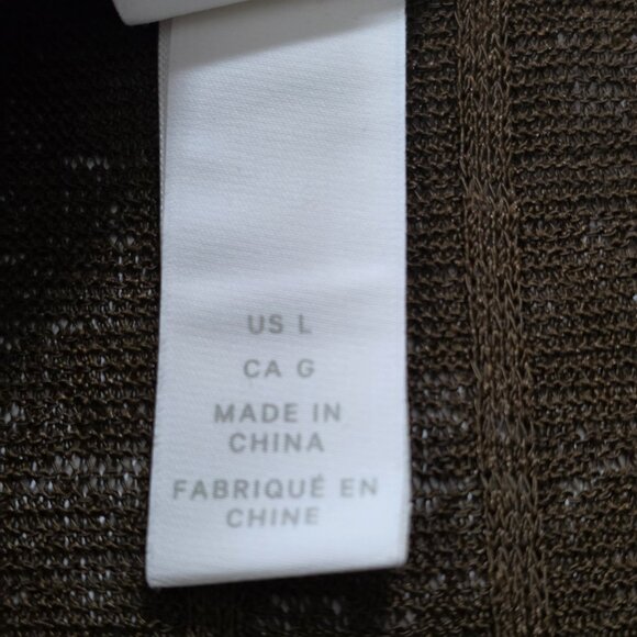 H&M Top Womens L Brown Sheer SS Button Up Knit Ribbed Cropped Relaxed Whimsigoth - Picture 10 of 15